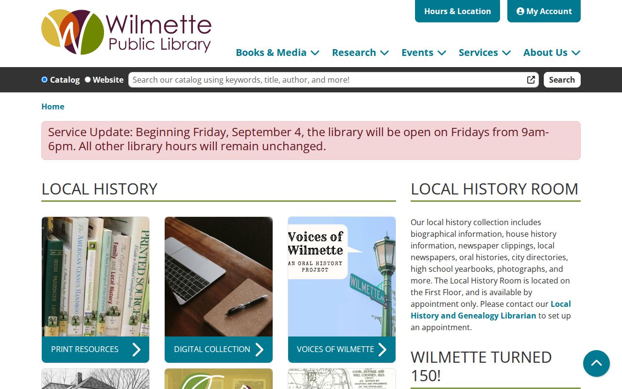 Wilmette residents directory Public Library local history collection